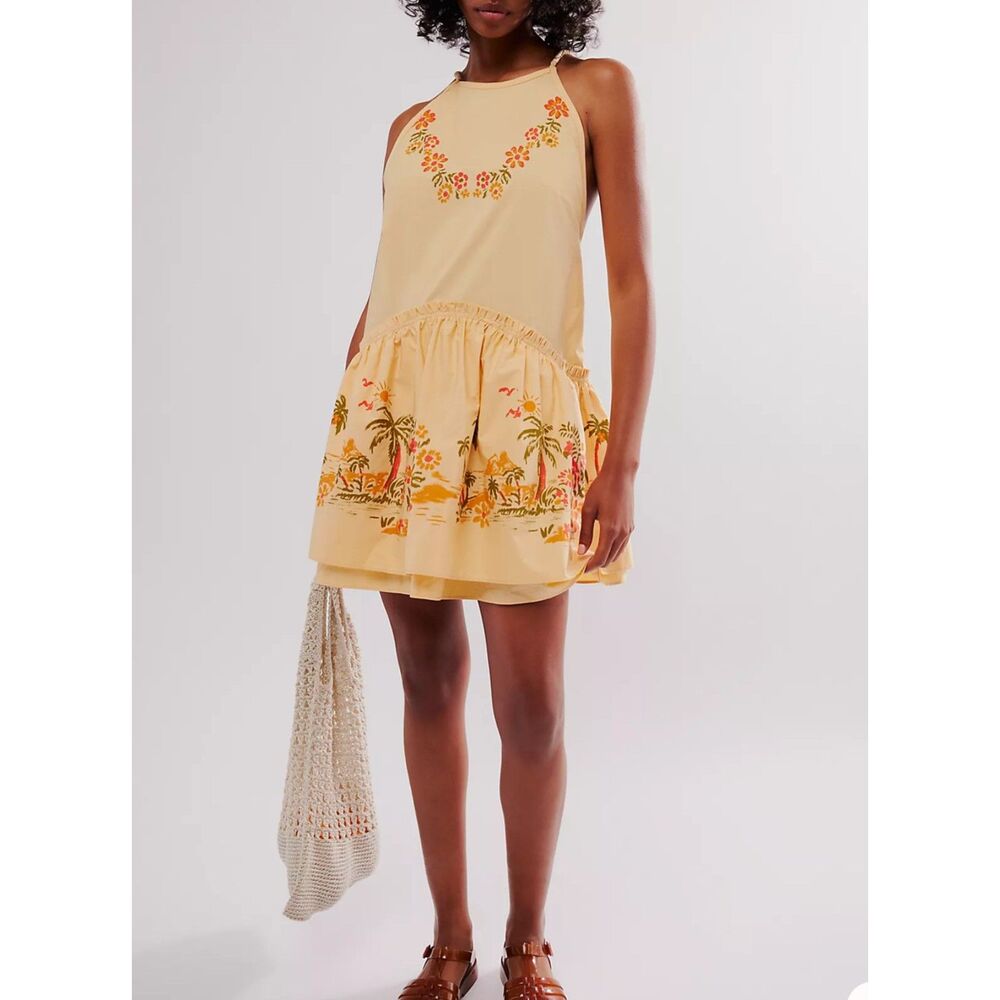 Embroidered Cream Dress